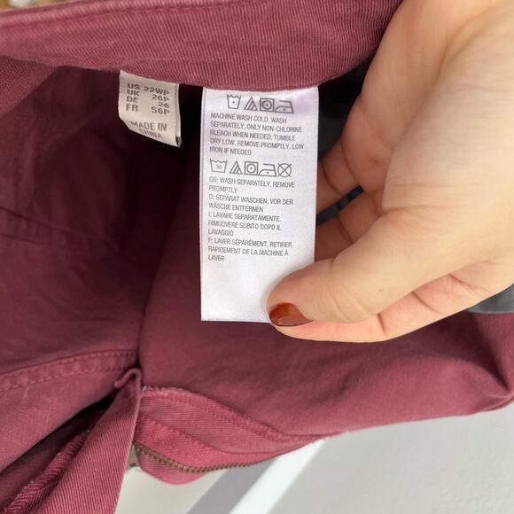 LOGO Lori Goldstein Stretch 22WP Petite Plus Twill Zip Ankle Pants Skinny Mauve - Picture 6 of 7